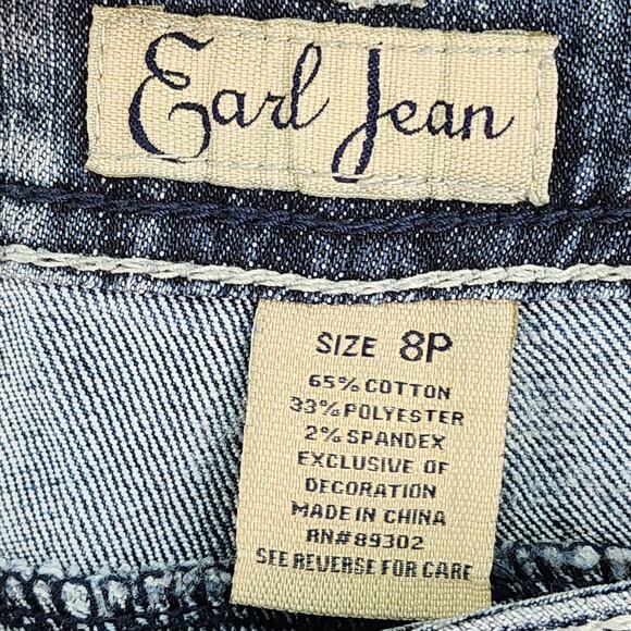 Earl Jeans Women’s 8P Bootcut Blue Stretch Denim Mid Rise Embellished Soft 32x26 - Picture 12 of 13